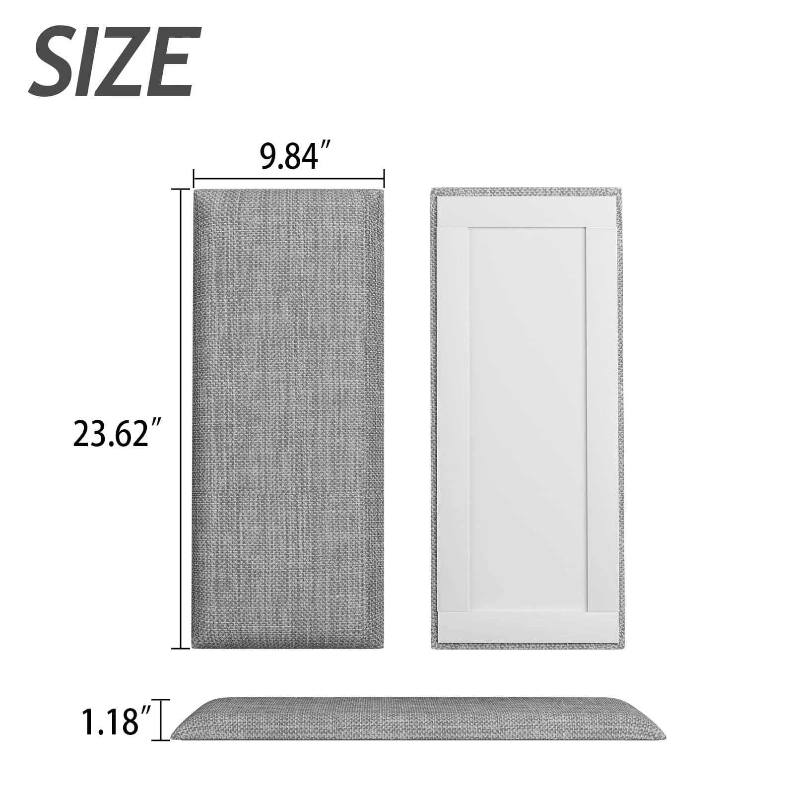 1. Tête de lit murale gris clair pour lit simple, panneaux de rembourrage mural en tissu éponge auto