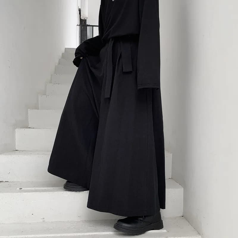 Hommes Hakama Harajuku Kimono samouraï pantalon hommes décontracté pantalons larges hommes Style chi