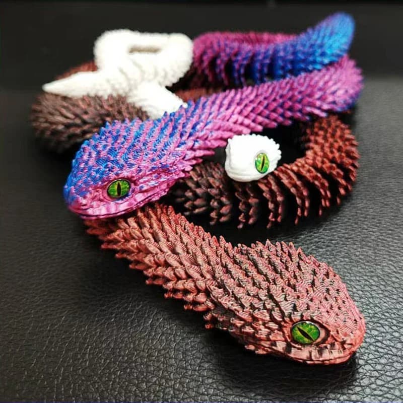 Serpent imprimé en 3D, jouet à articulation mobile, Simulation de serpent, ornement de bureau, cadea