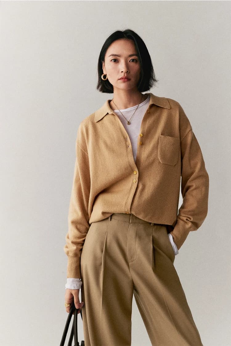 Magnifique chemise tricotée en cachemire de laine avancé, Gao Zhi Tong Qin Lu, OS, enseignement de m