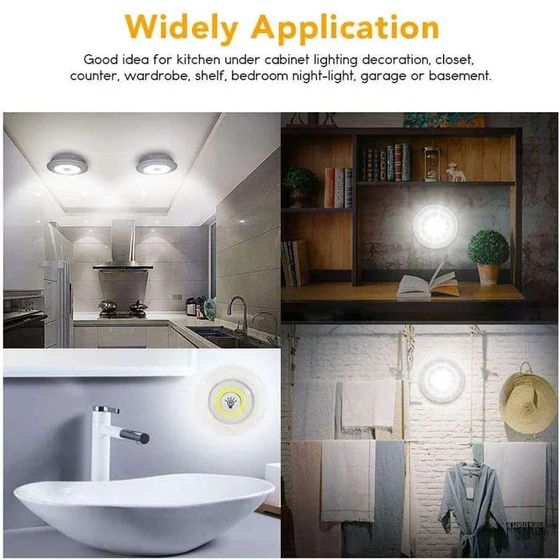 Lampe de nuit LED sans fil avec télécommande, 3W, super lumineuse, COB, sous éclairage, intensité va