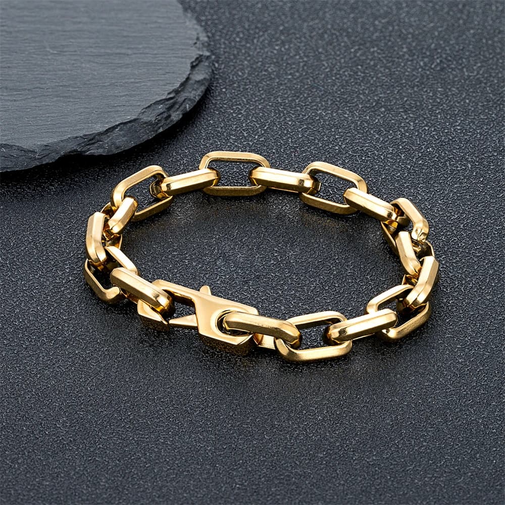 Breloque Simple Cuba O-chaîne Bracelet hommes femmes mode Dubai lien Punk Hip Hop acier inoxydable C