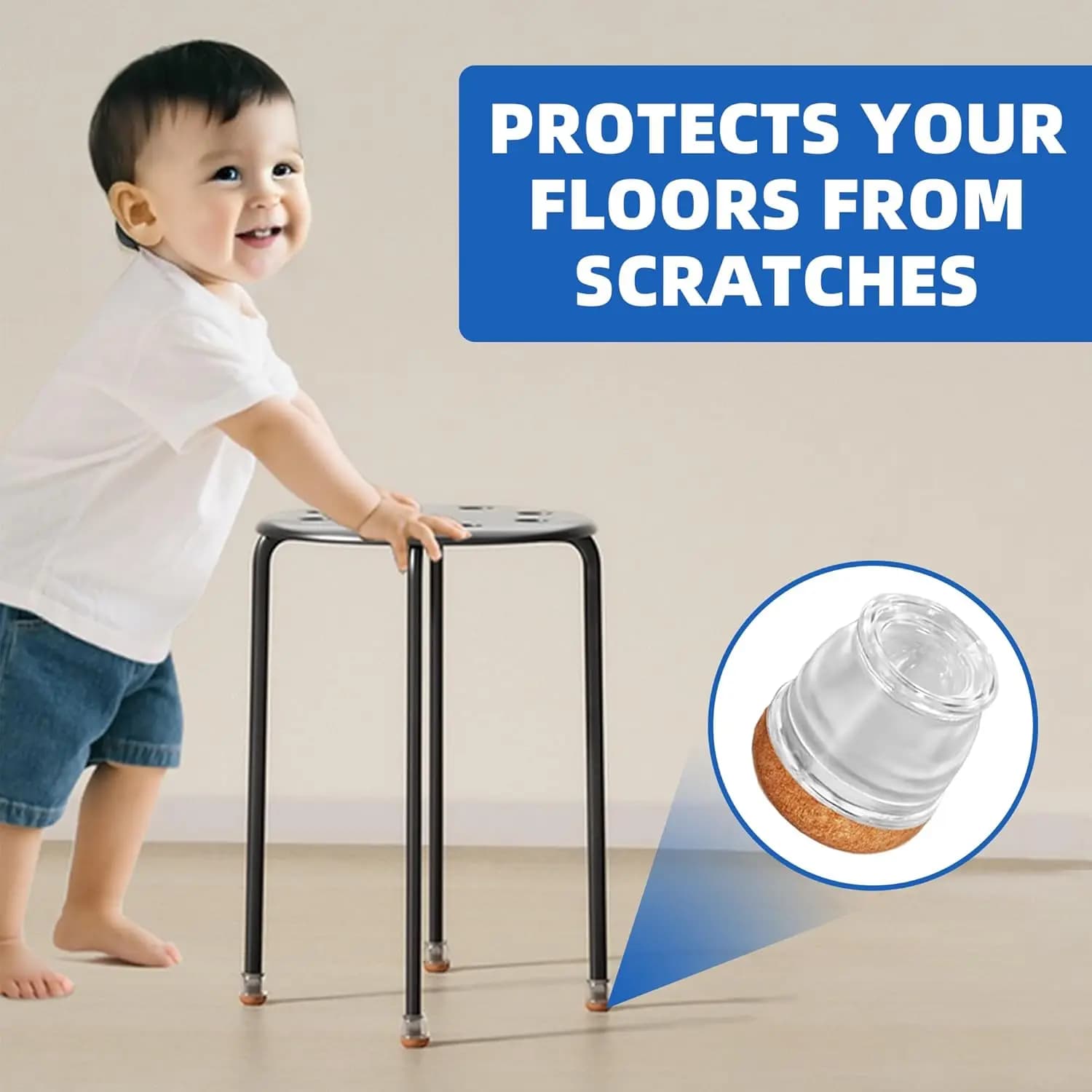 Protecteur de sol pour pieds de chaise rondes, 8 pièces, couvre-pieds diagonale en Silicone pour meu