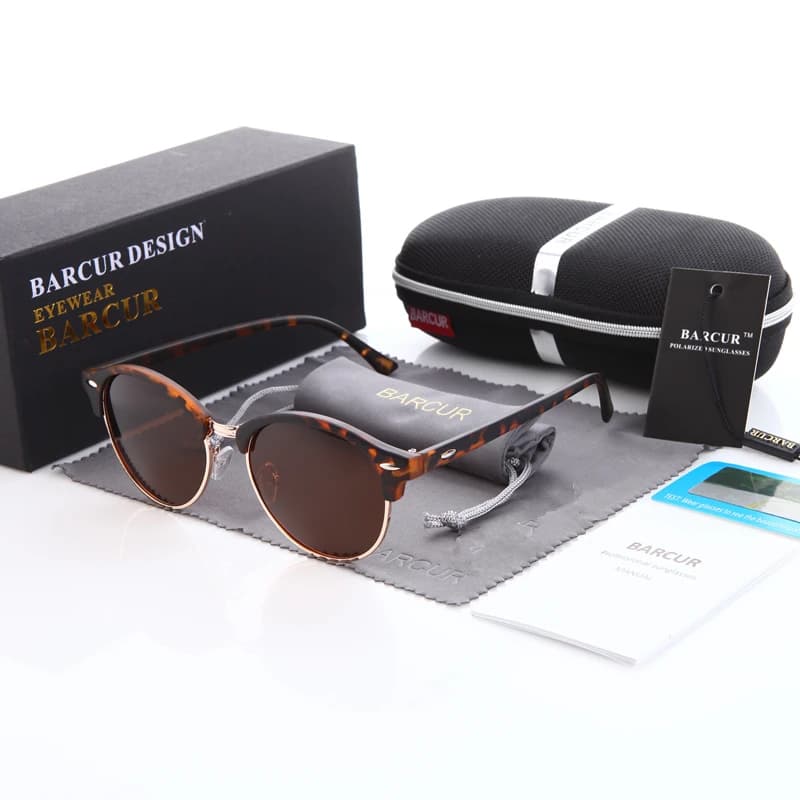 BARCUR-Lunettes de soleil pour homme et femme, verres polarisés
