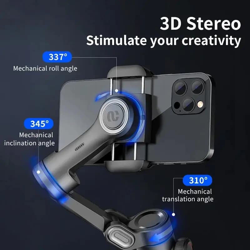 AOCHUAN stabilisateur de cardan portable 3 axes SmartXE pour Smartphone pour iPhone Android AI suivi