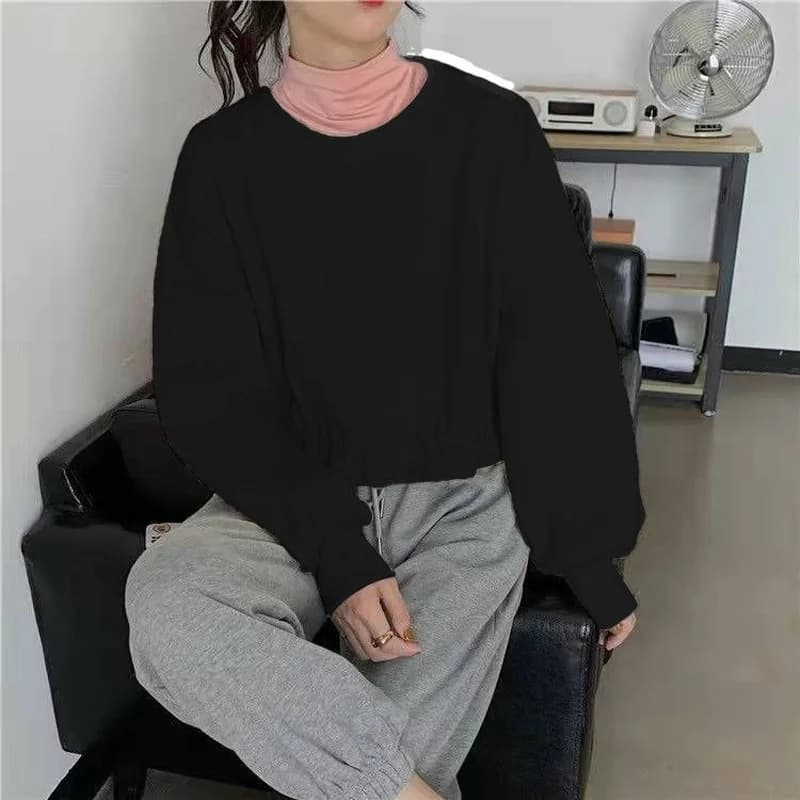 Cropped PVD-Vêtements à manches longues pour femmes, All-Match Proximity Wstring, Élégant, Étudiants