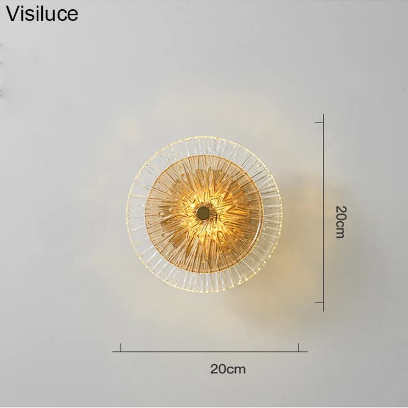 Applique Murale LED Ronde en Verre au Design Nordique Moderne, Luminaire Décoratif d'Nik, Idéal pour