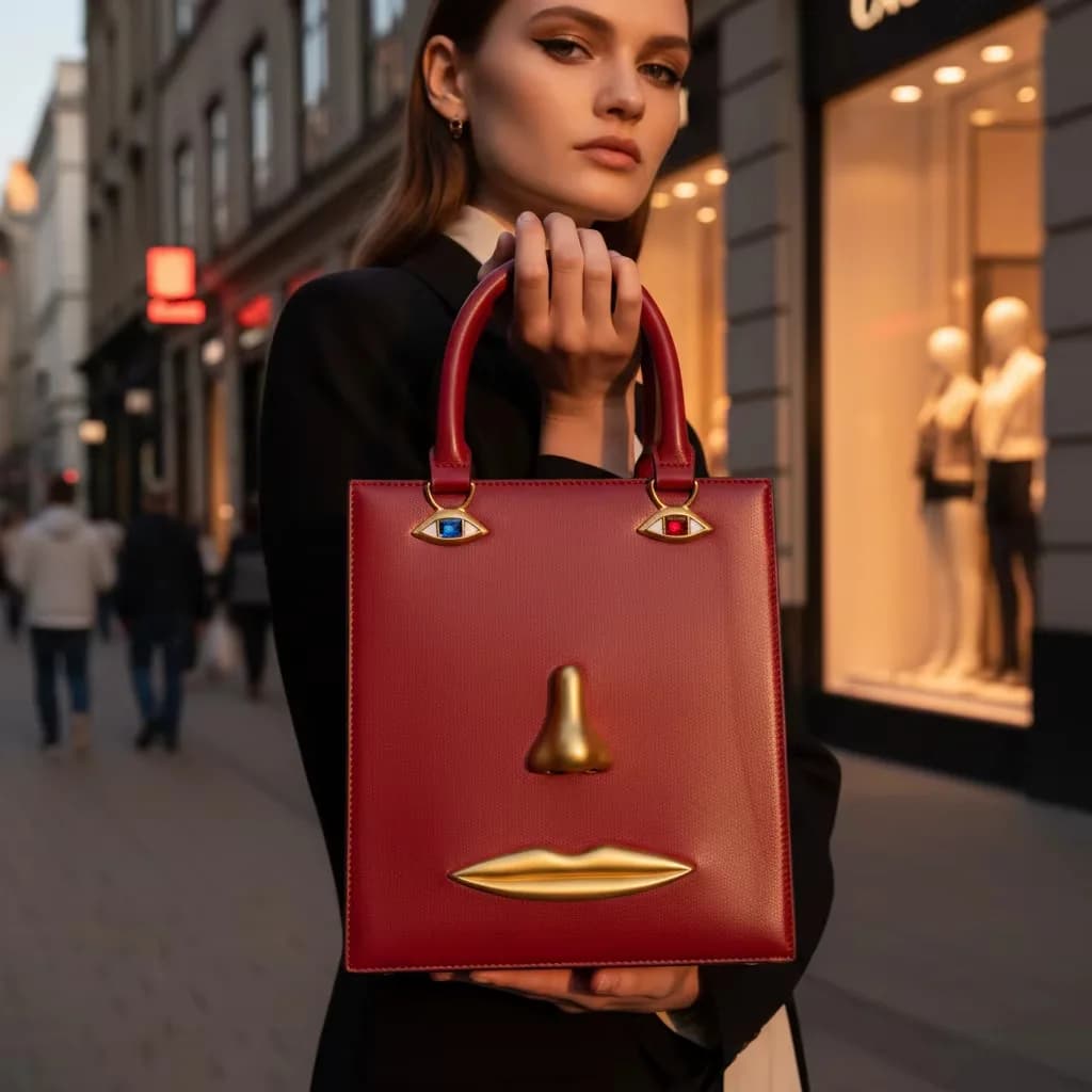 Sac à main tendance pour femme, portrait personnalisé, sac bandoulière rétro