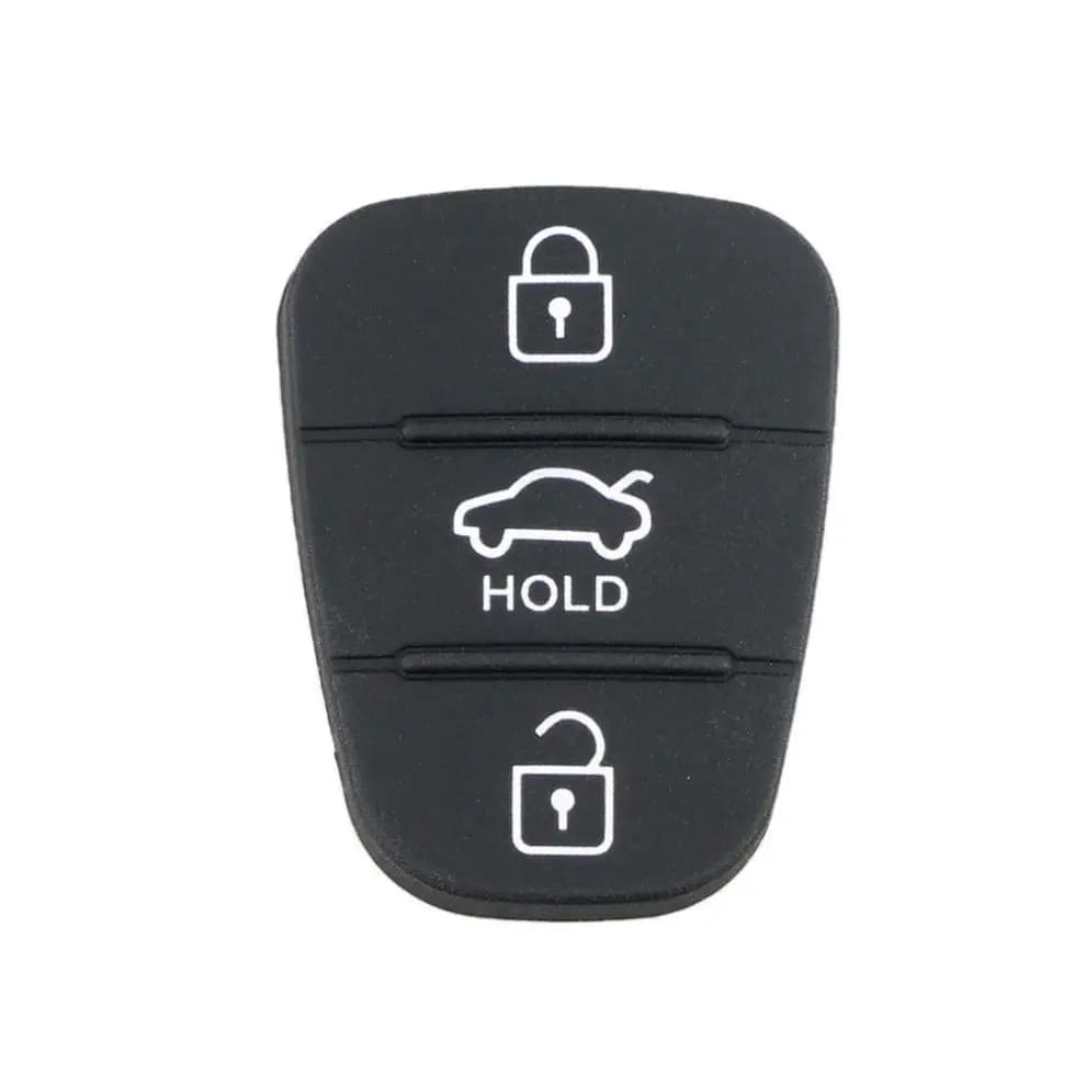 Coque de clé télécommande de voiture à 3 boutons, coussinet en caoutchouc adapté à Hyundai Solaris A
