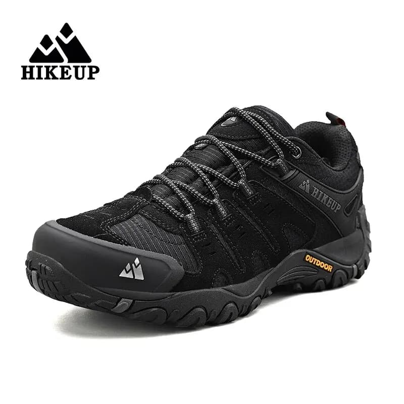HIKEUP-Chaussures de randonnée en cuir suédé pour homme, baskets d'extérieur résistantes à l'usure, 