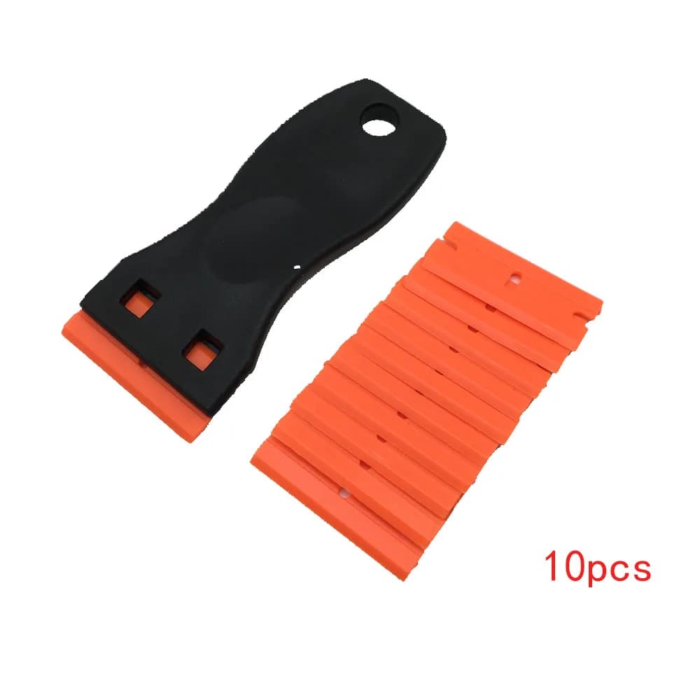Grattoir de rasoir en plastique avec 10 lames en plastique à Double tranchant, outil d'extension de 