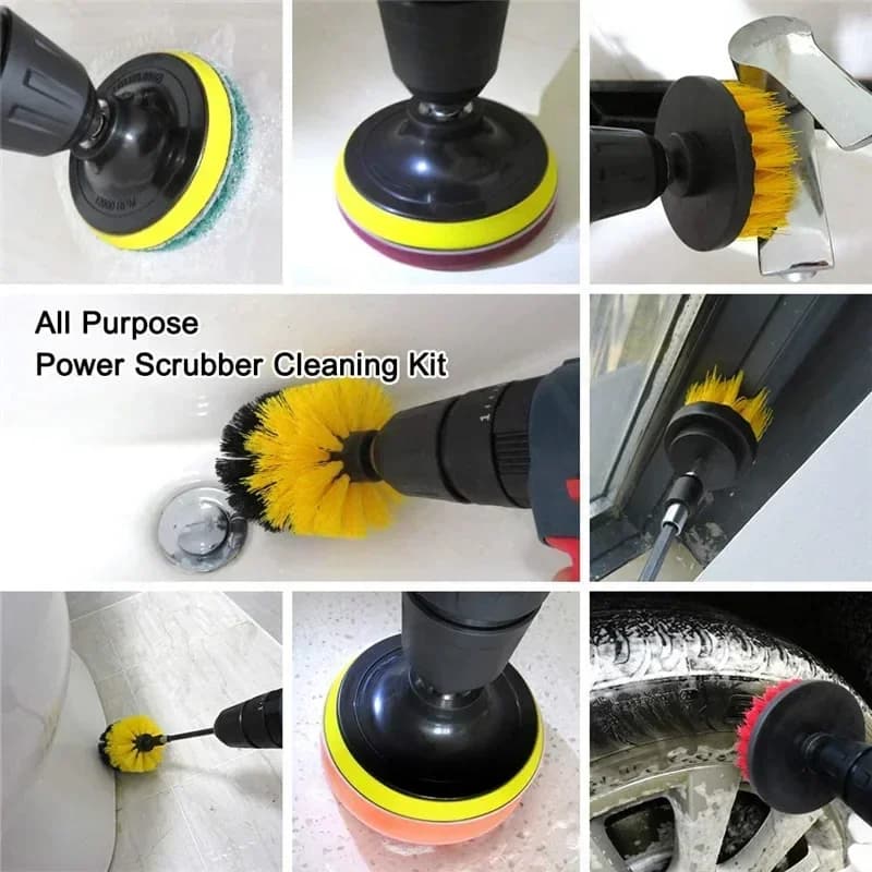 Kit de tête de perceuse électrique, fixation, brosse à récurer électrique pour tapis, salle de bains