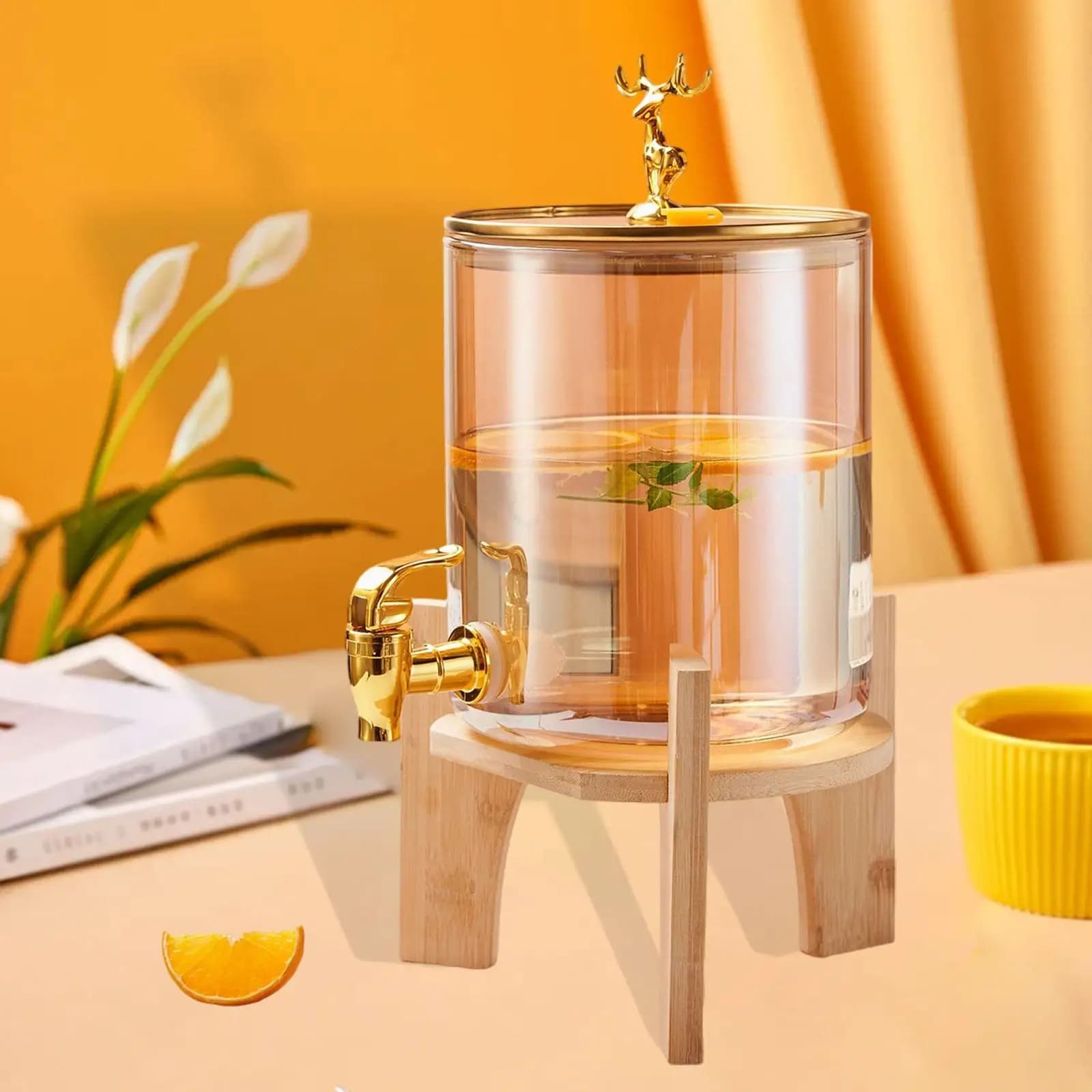 Distributeur de boissons avec robinet et support, distributeur de boissons en verre pour fête, récip