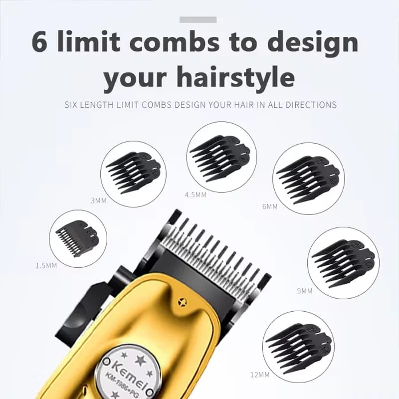Kemei KM1986 tondeuse à cheveux professionnelle tondeuse à cheveux pour hommes électrique sans fil U