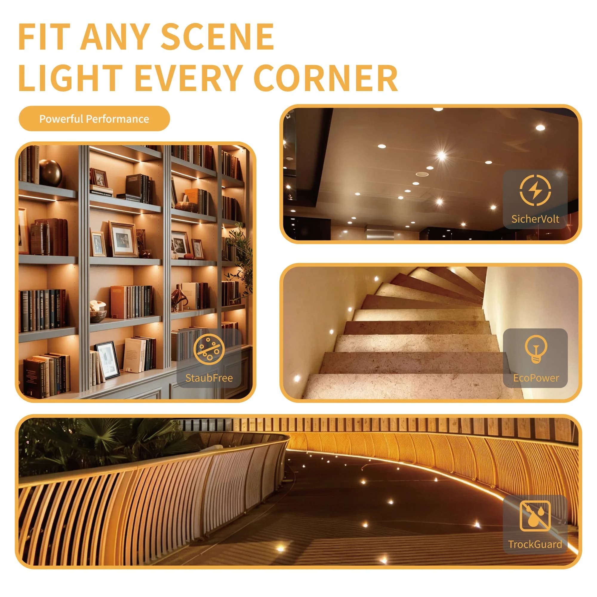 Mini projecteur LED 1W IP65, 9/18 pièces, avec driver 12V, éclairage d'ambiance dimmable pour plafon
