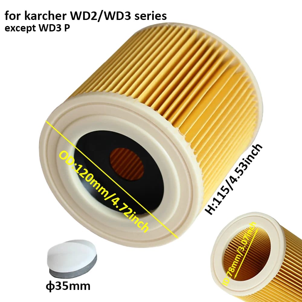 Sac filtre à poussière pour aspirateur Karcher WD3 WD3200 WD3300 MV3, pièces de rechange, filtres He
