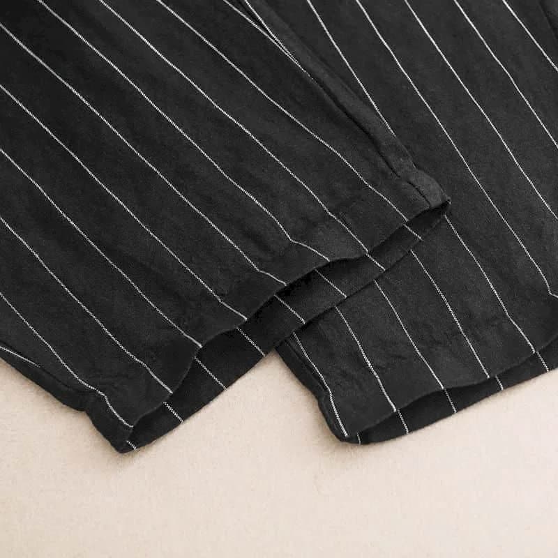 Ensemble Deux Pièces pour Femme, Chemise Rayée à Manches sulfet Pantalon Sarouel à Taille artificiel