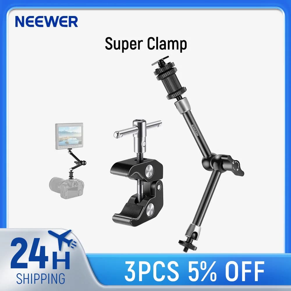 NEEpacks-Kit de bras articulé et de pinces, super pince réglable à 360 °, bras magique de 11 "avec s