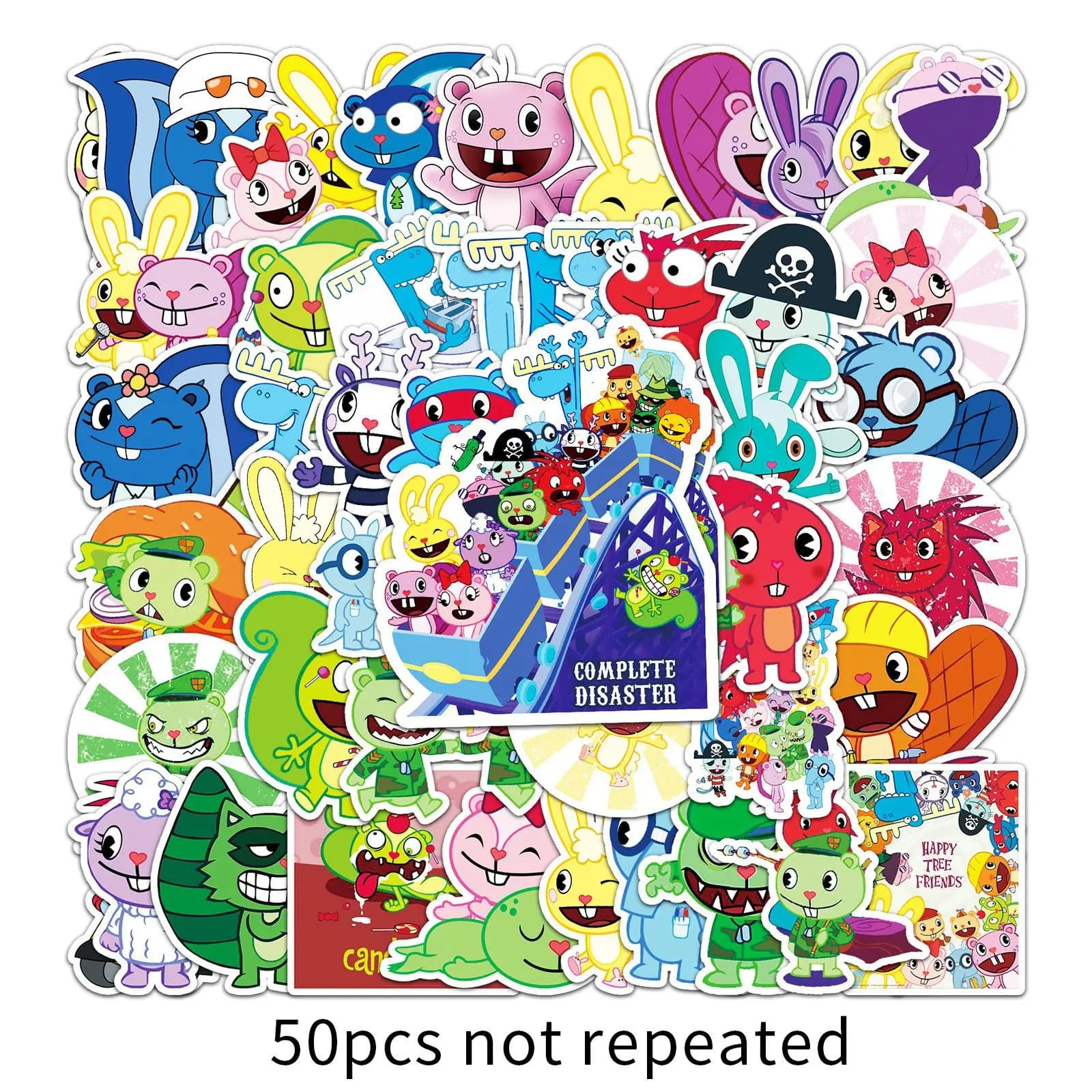 10/30/50pcs Dessin Animé Happy Tree Friends Autocollants Ordinateur Portable Vélo Voyage Bagages Drô