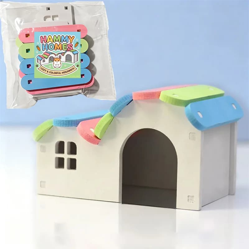 Maison de Hamster ronde, bricolage, cachette de gerbille en bois, pont arc-en-ciel adapté aux petits