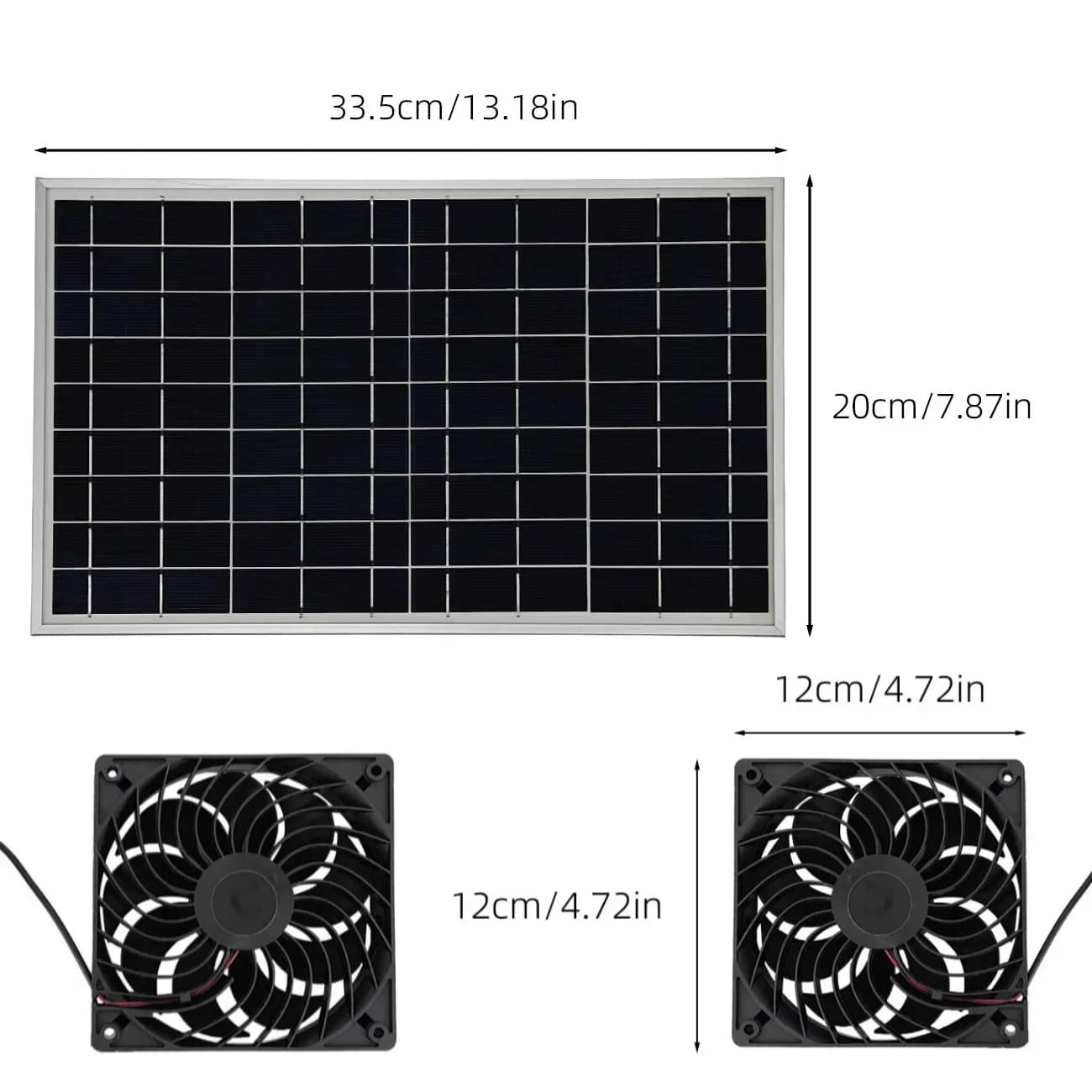 Kit de ventilation solaire pour serre, panneau solaire 15W, ventilateur de refroidissement double éc