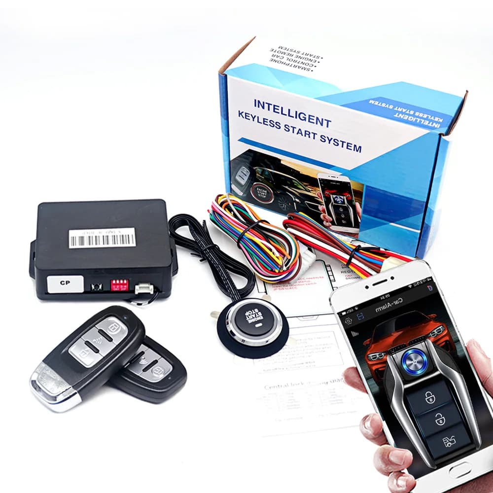 Système de bouton de démarrage, alarme de voiture avec démarrage automatique, verrouillage central u