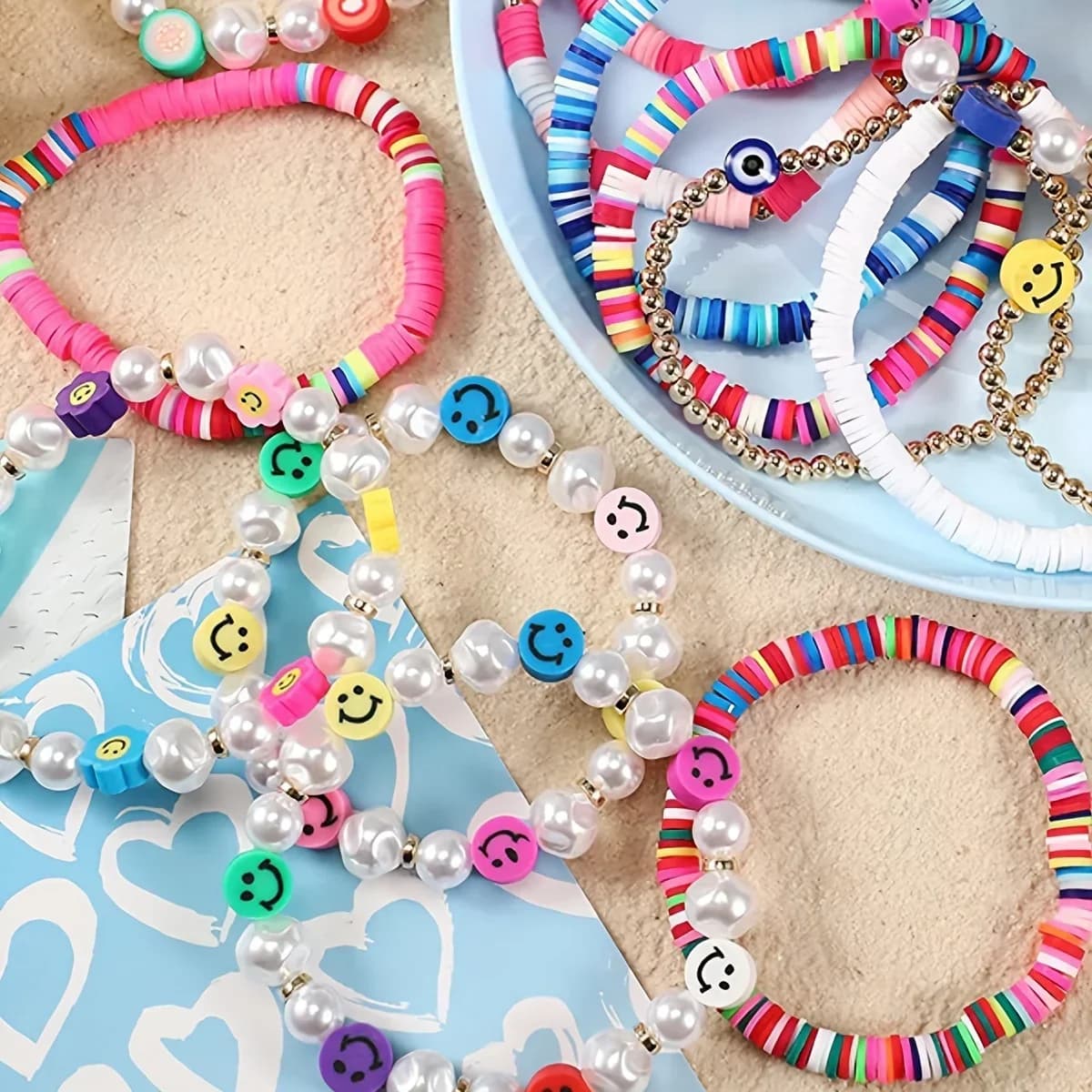 Ensemble de perles en argile polymère, 15 à 24 grilles, Kit de perles d'imitation de lettres, perles