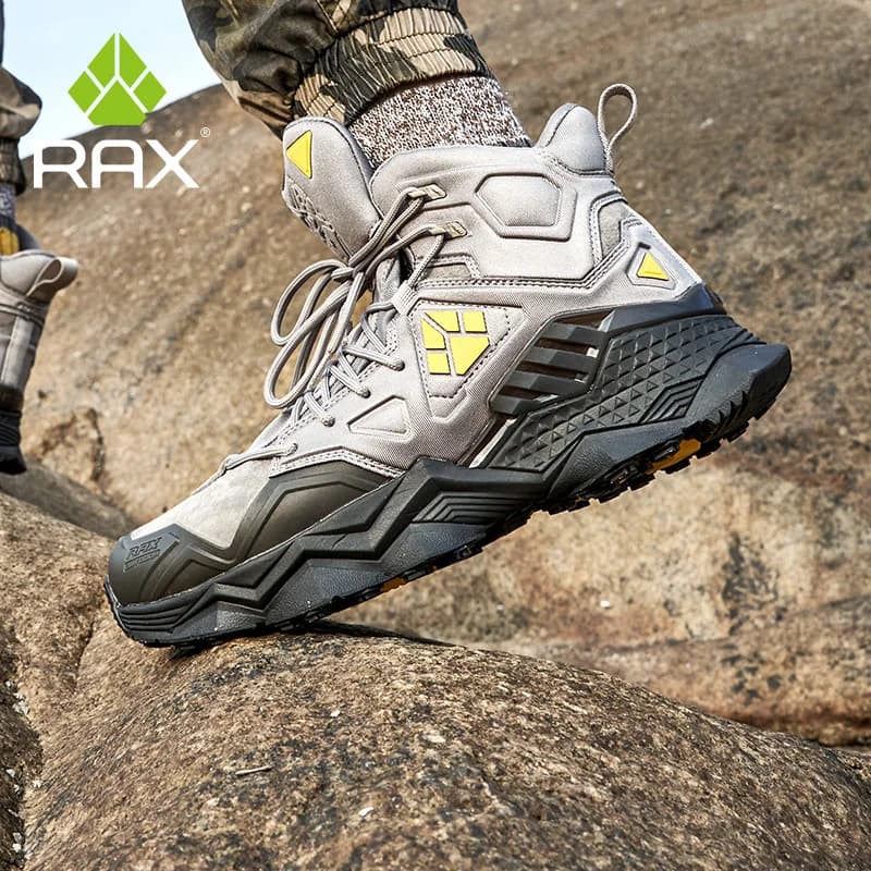 Rax peau de vache chaussures de randonnée hommes imperméable en plein air escalade bottes de chasse 