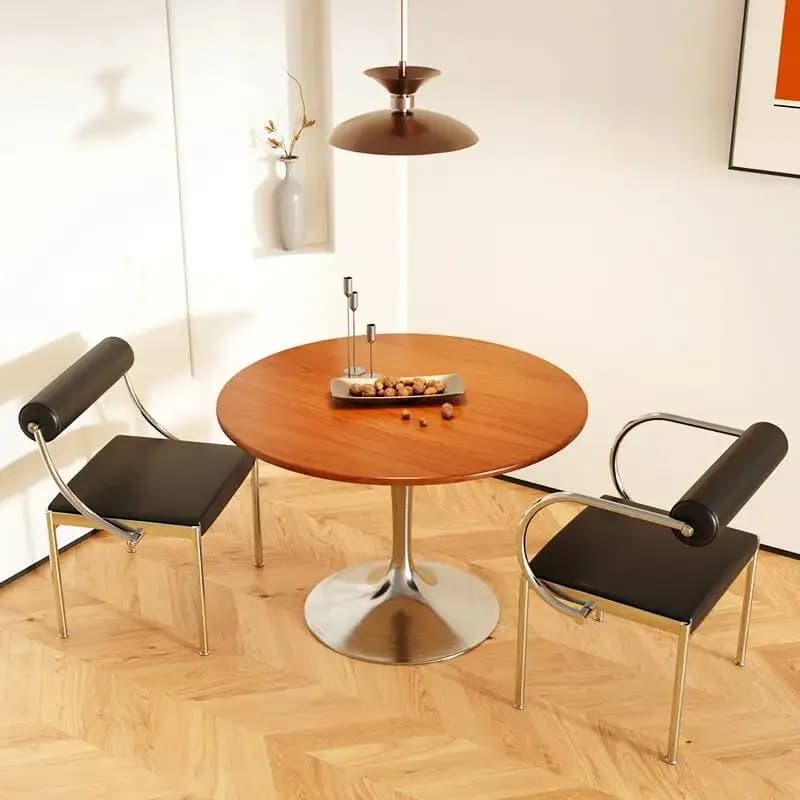 Chaises et table de salle à manger de luxe en bois massif, design nordique moderne et minimaliste, p