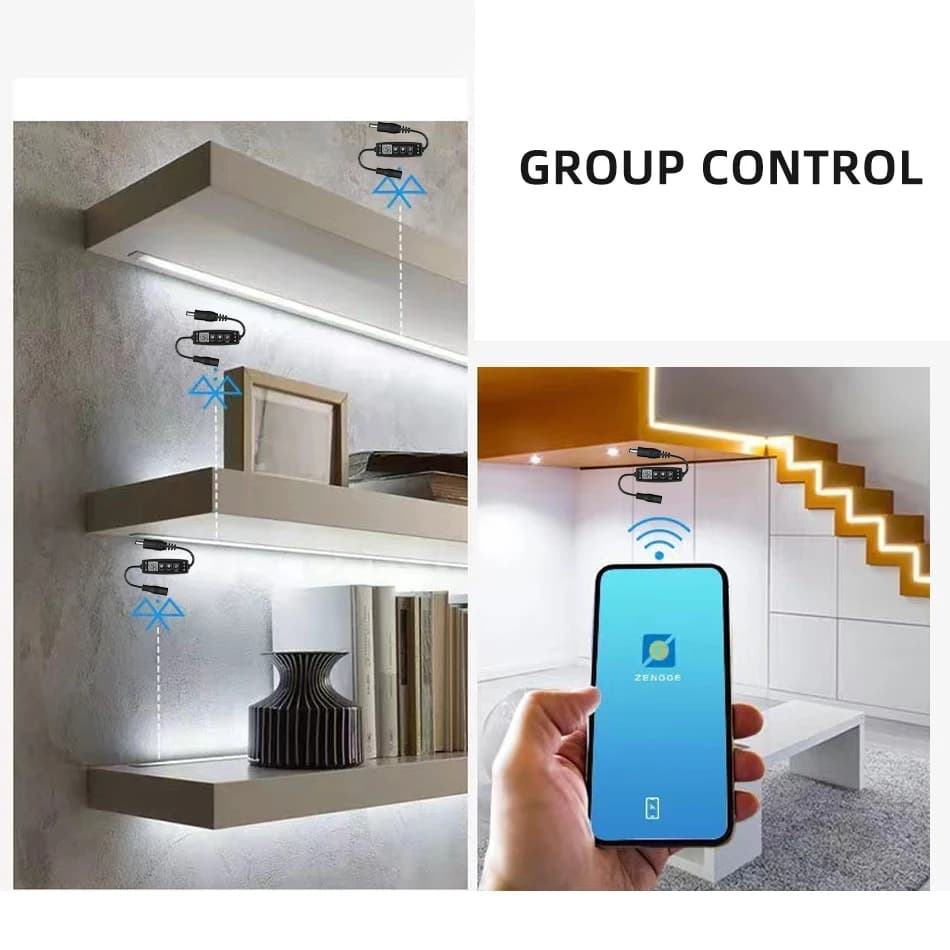 Bande lumineuse LED couleur unique, DC 5V 12V 24V 3A, application Bluetooth intelligente, musique, m