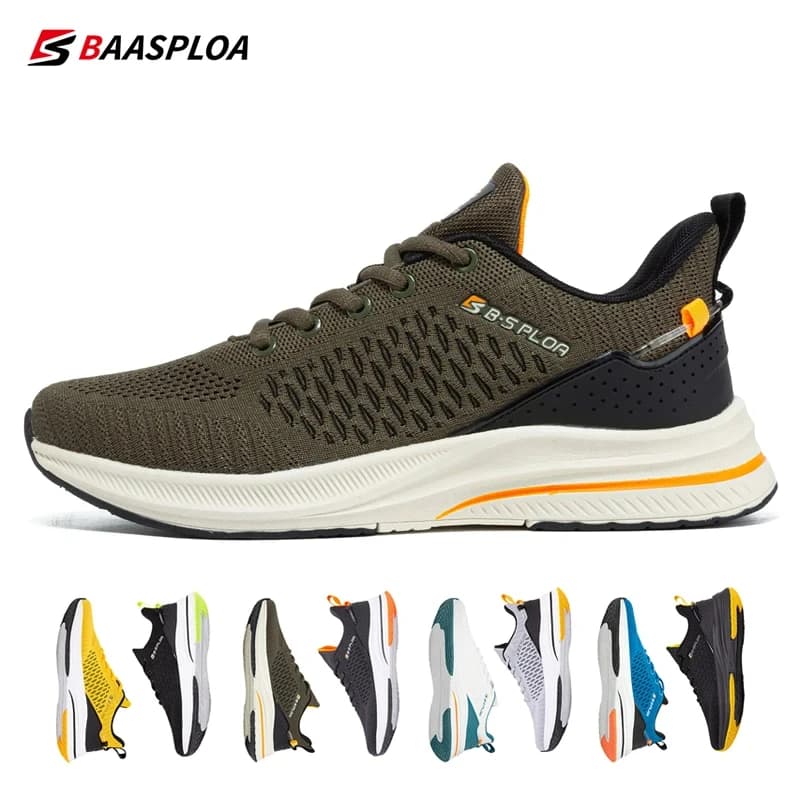 Baasploa-Chaussures de course légères pour hommes, baskets décontractées en maille pour hommes, chau