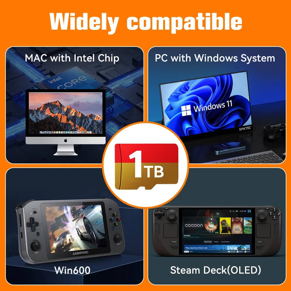 Carte de jeu Batocera 39 OS TF, 1 to, pour Steam Deck/Windows PC/MAC/Console de jeu portable avec pl