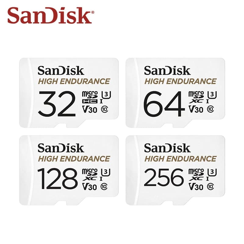 Carte Micro SD SanDisk High Endurance originale, MicroSDHC 32GB V30 C10, MicroSDXC 64GB 128GB 256GB,