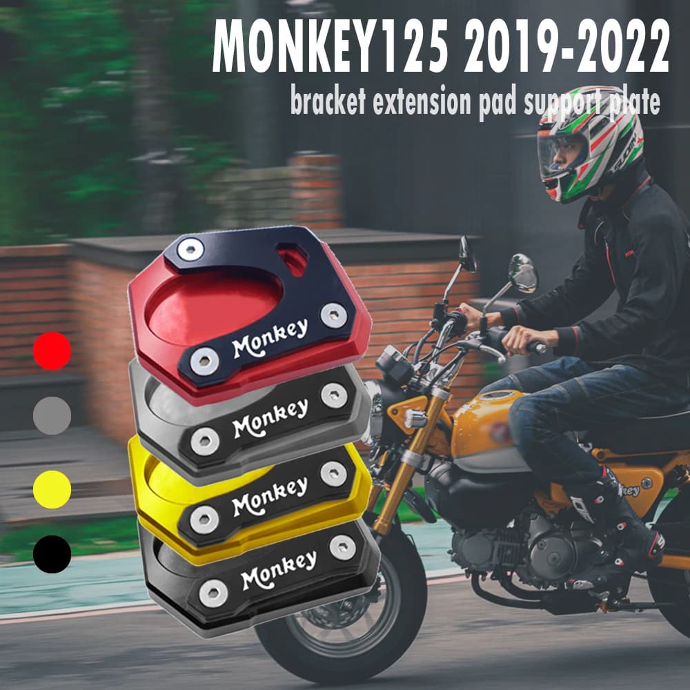 Pour Monkey 125 Monkey125 2018-2022 moto CNC béquille pied béquille latérale rallonge plaque de Supp