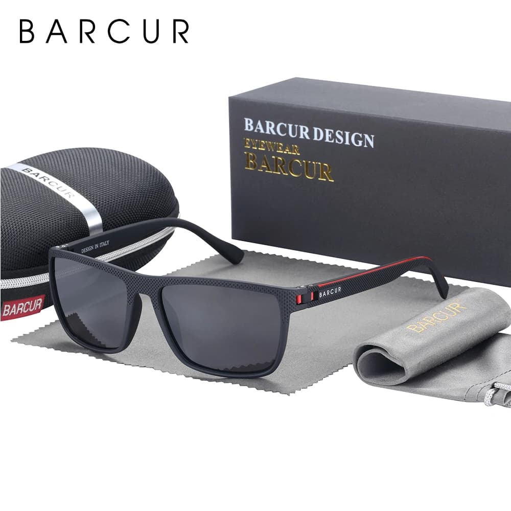 BARCUR sport lunettes de soleil pour hommes polarisées pêche voyage TR90 léger lunettes de soleil lu