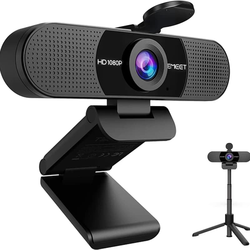 Webcam 1080P Full HD caméra Web EMEET C960 caméra d'ordinateur avec trépied et Microphone 90 ° Camér