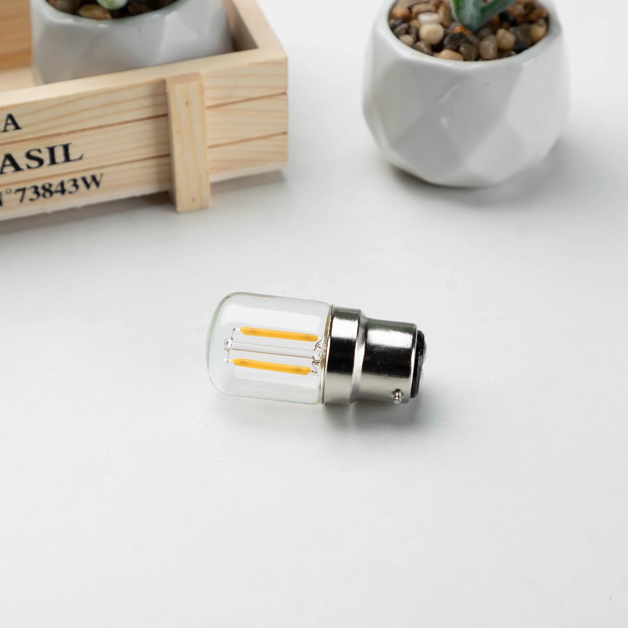 Mini ampoules LED tubulaires à base de baïonnette B22, ampoule décorative intérieure, verre transpar
