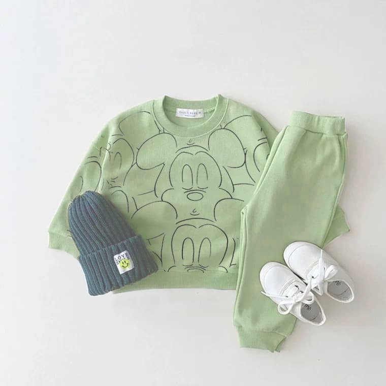 Survêtement de dessin animé pour bébé garçon et fille, ensemble t-shirt et objectifs College, décont