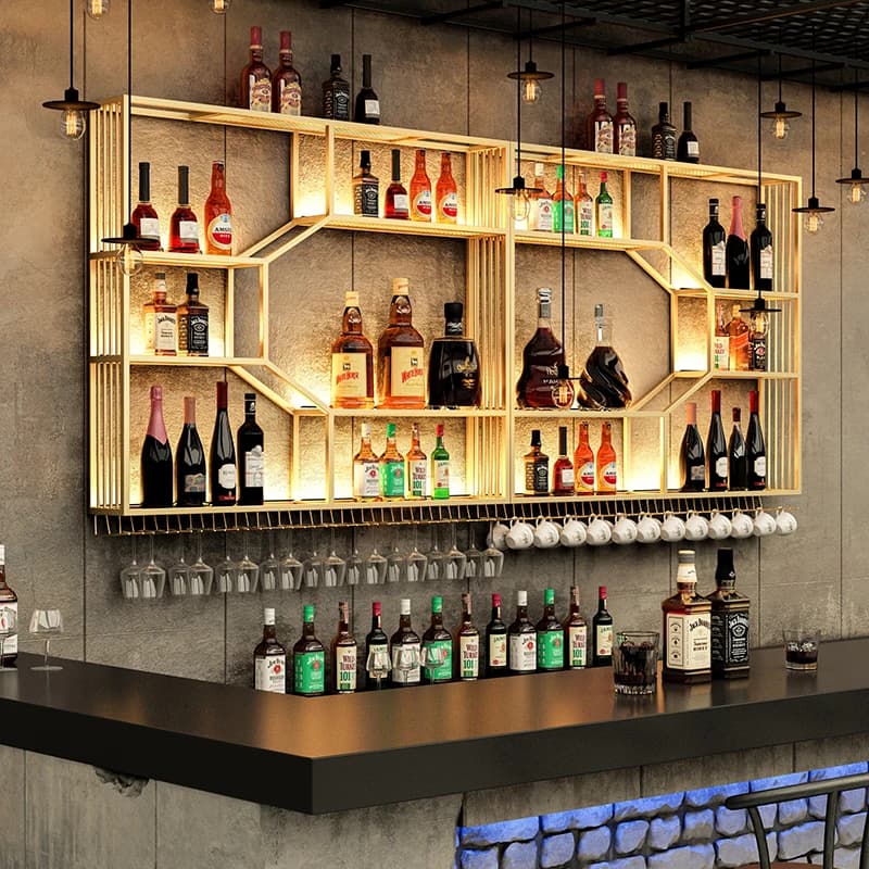 Meuble mural de cantine ou de bar français, armoire de salon, vitrine en verre de réfrigérateur V37d