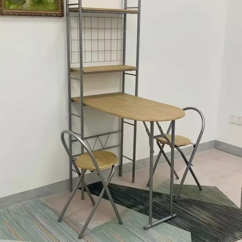 Combinaison table et chaise de séparation de cuisine, support de rangement mural, table et chaise pl