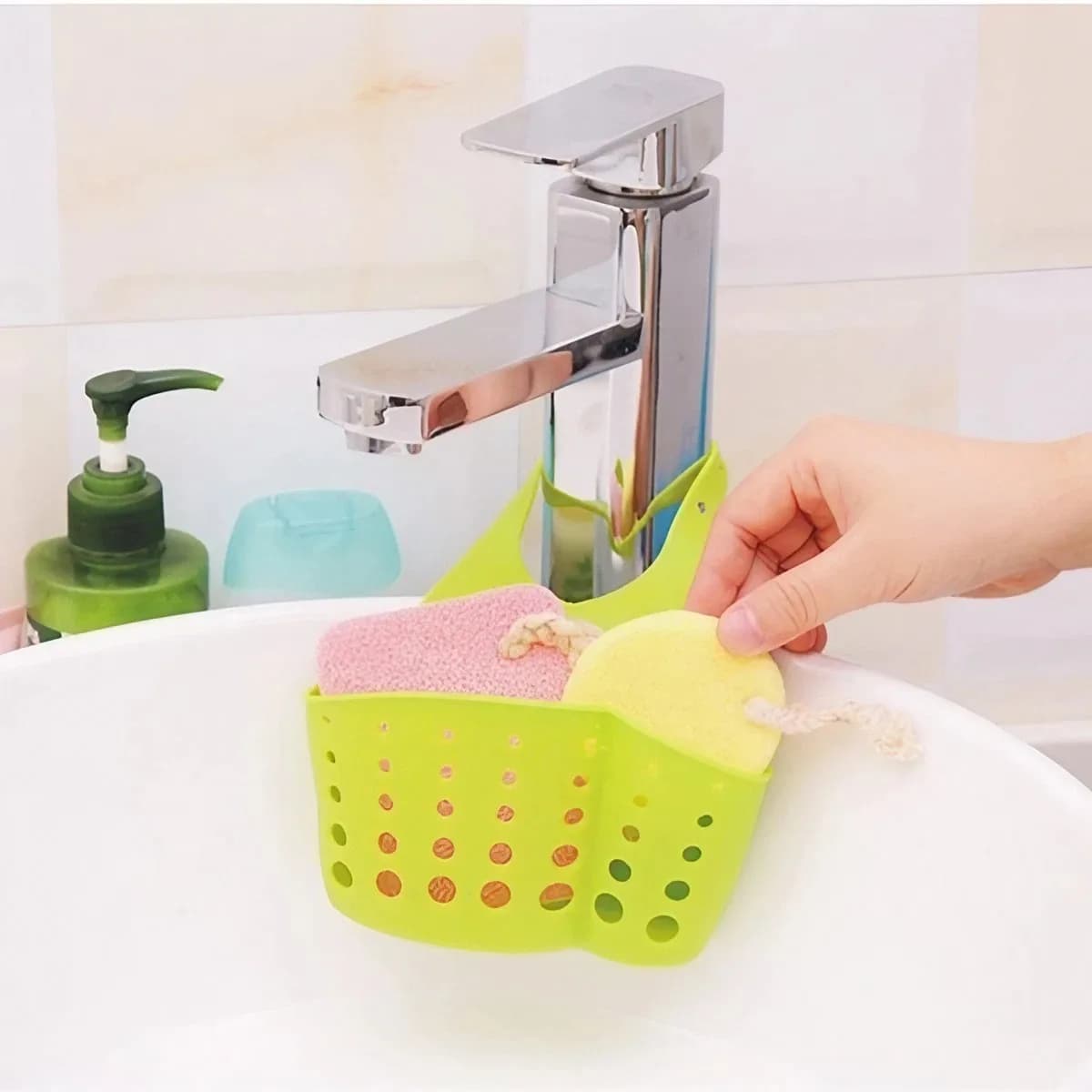 Éponge portable en PVC pour évier de cuisine à domicile, étagères de seau de rangement, porte-outils