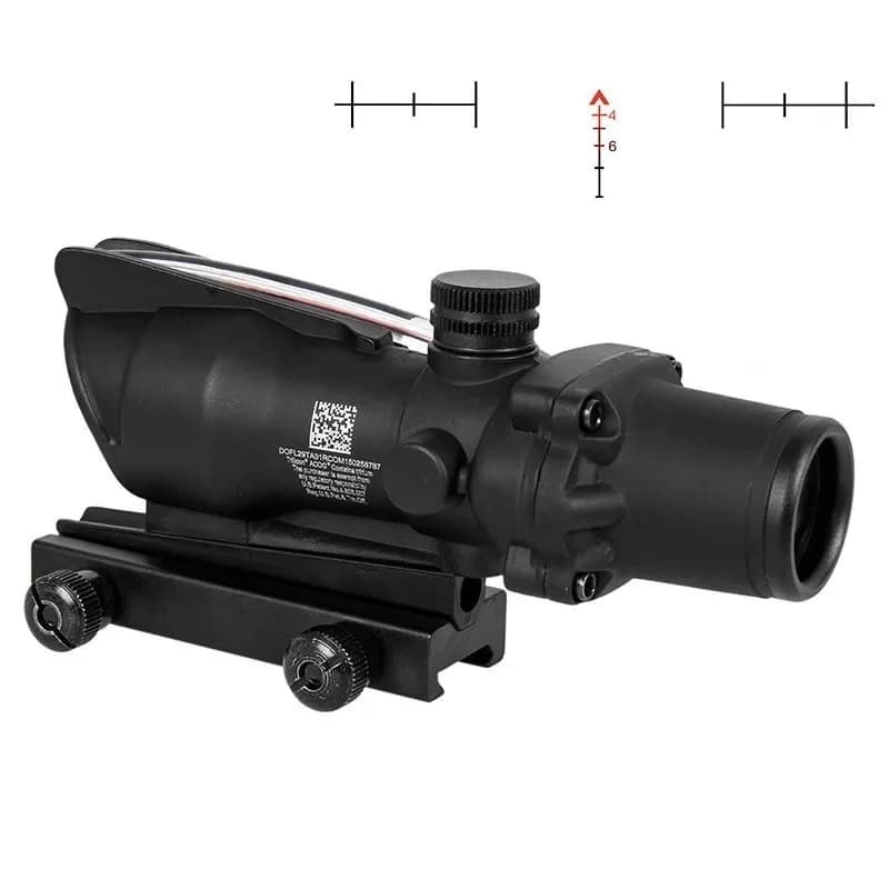 Lunette de chasse 4x32 avec fibres optiques réelles, point rouge vert, réticule gravé éclairé, viseu