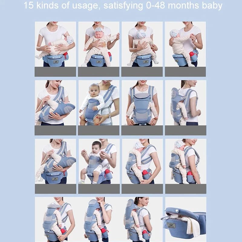 Porte-bébé Ergonomique Nouveau-né avec Siège de Hanche, Porte-bébé Kangourou Ergonomique Face Avant,