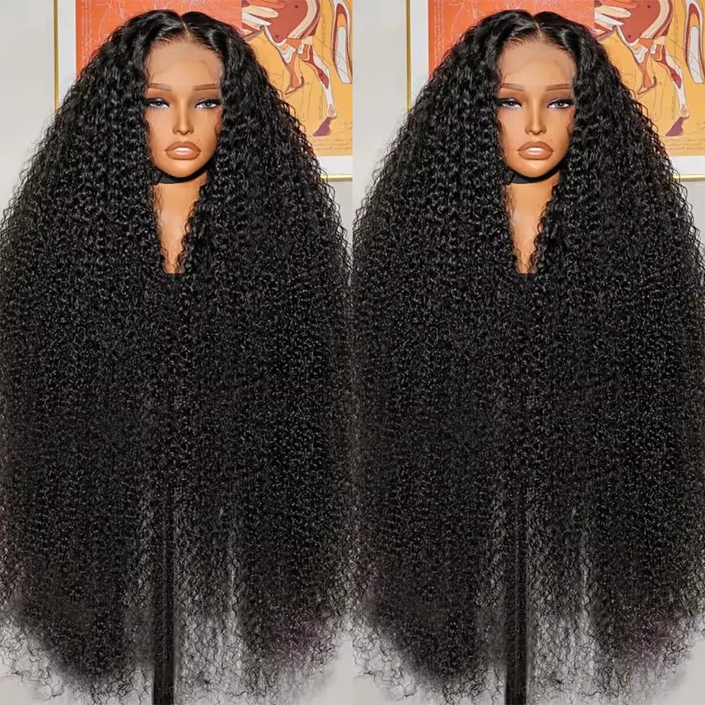 Perruque brésilienne bouclée en cheveux humains naturels, 40 pouces, Loose Deep Wave, avec dentelle 