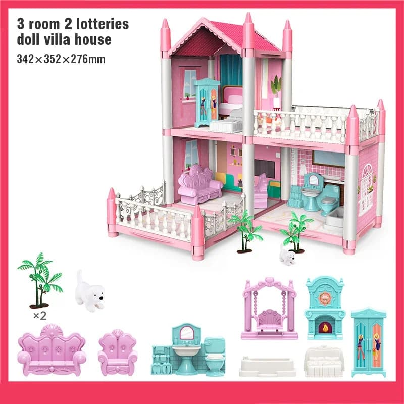 3D bricolage rêve princesse château Villa assemblage maison de poupée ensemble jouet fille famille j