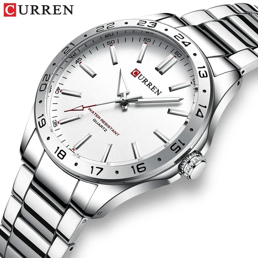 CURREN 8452 hommes montre à Quartz Ultra mince Simple Hodinky mode montre-bracelet en acier inoxydab