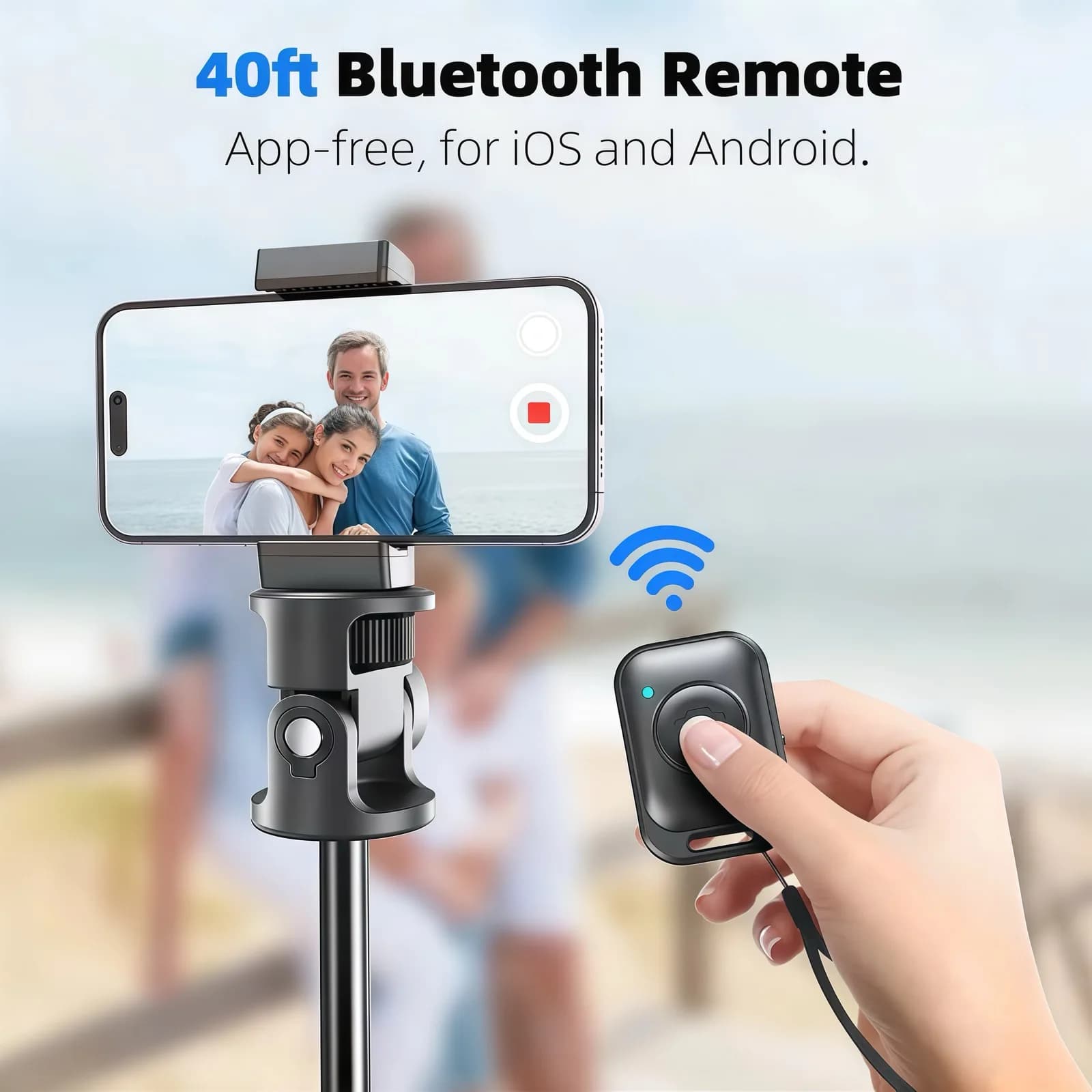 Trépied Bluetooth 3-en-1 avec télécommande pour iPhone Samsung GoPro DJI Insta360, support de vloggi