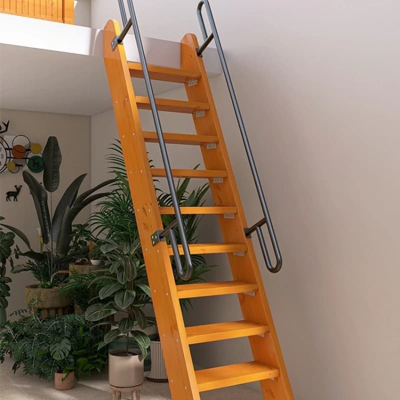 Escalier de loft en bois massif à la mode, échelle intégrée en bois, échelle intérieure duplex pour 