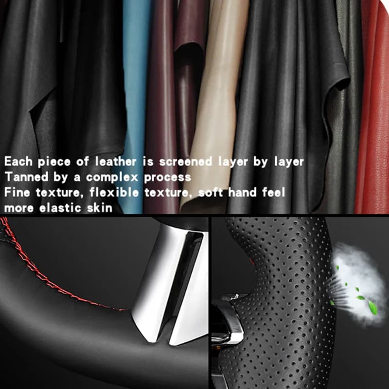 Couverture tressée de volant de voiture personnalisée, 100% adapté au modèle 3 de Tesla 2017 2018 20