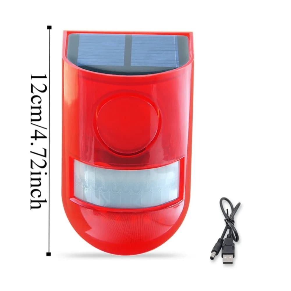 Alarme solaire étanche, multifonctionnelle, Portable, charge solaire, dissuasion des animaux, sirène